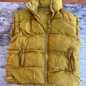 Free People oversized gold puffer vest